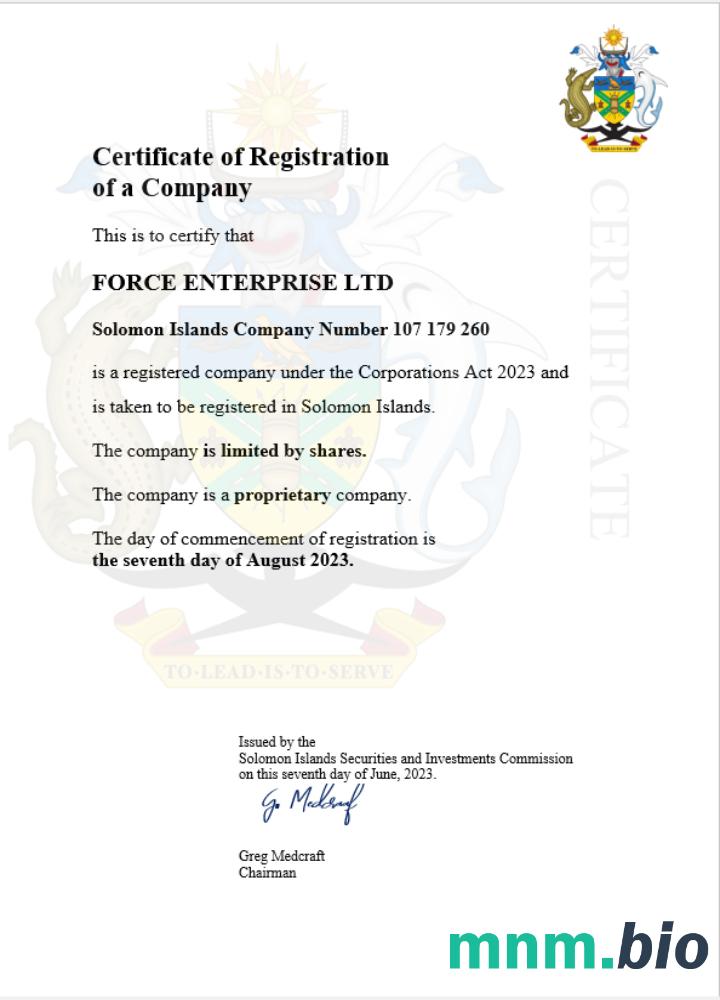 Solomon Islands business registration vcertyfikat Word i szablon PDF